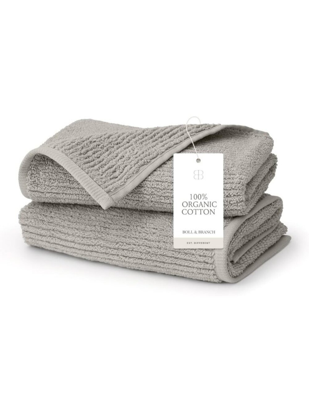Soft Turkish Ribbed Hand Towel Set - Luxurious Absorbent, Stylish Pewter Color